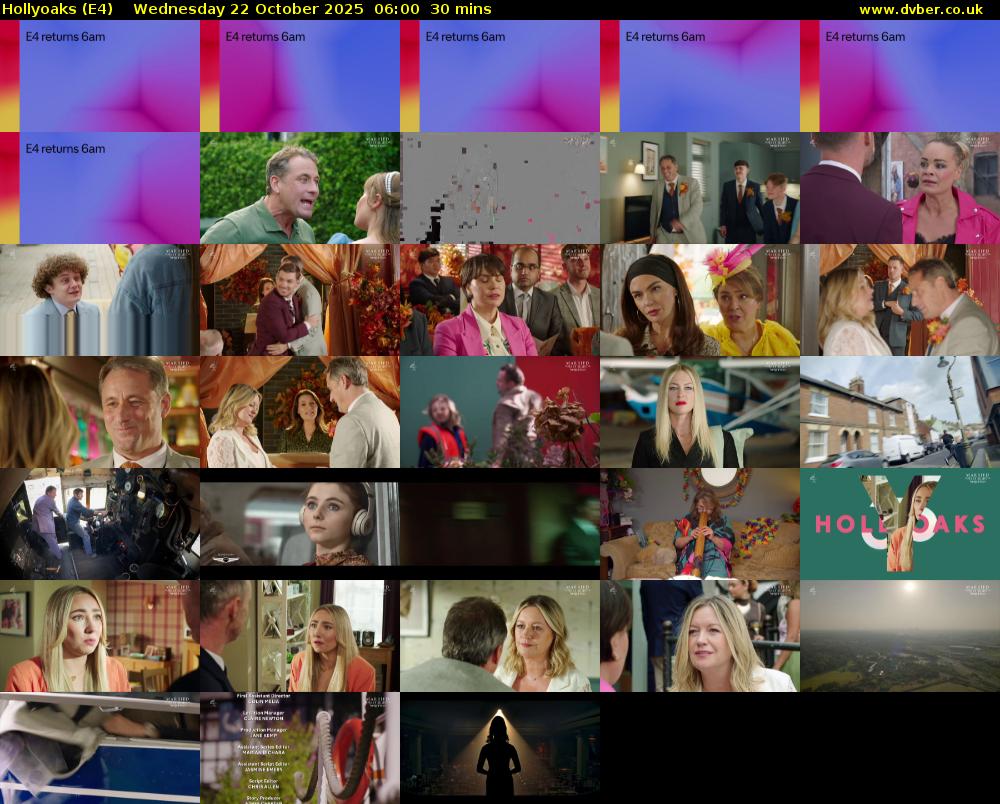 Hollyoaks (E4) Wednesday 22 October 2025 06:00 - 06:30