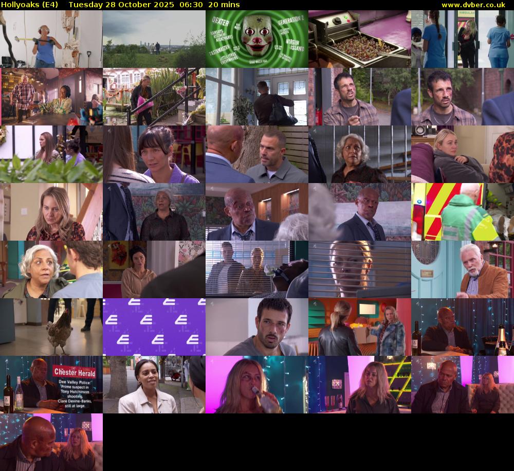 Hollyoaks (E4) Tuesday 28 October 2025 06:30 - 06:50