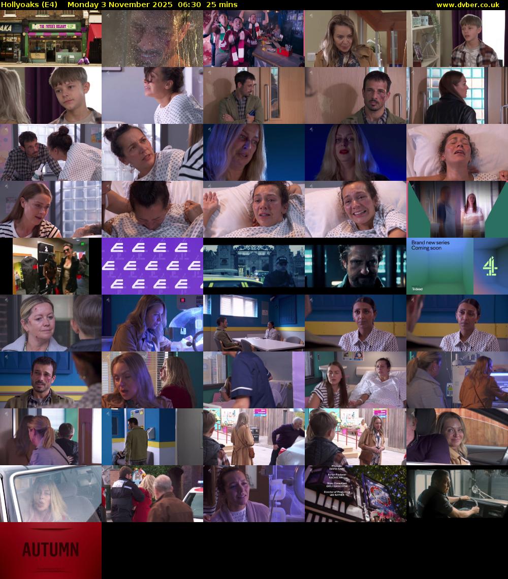 Hollyoaks (E4) Monday 3 November 2025 06:30 - 06:55