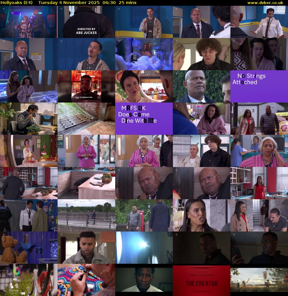 Hollyoaks (E4) Tuesday 4 November 2025 06:30 - 06:55