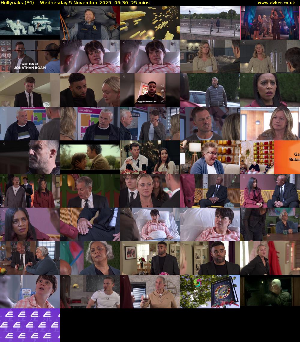Hollyoaks (E4) Wednesday 5 November 2025 06:30 - 06:55
