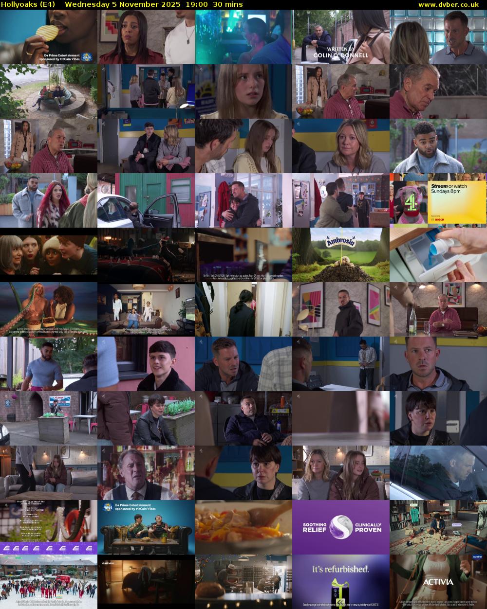 Hollyoaks (E4) Wednesday 5 November 2025 19:00 - 19:30