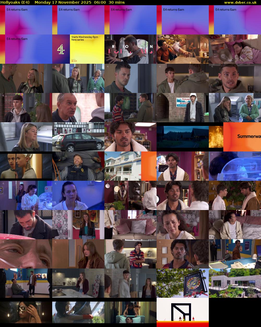Hollyoaks (E4) Monday 17 November 2025 06:00 - 06:30