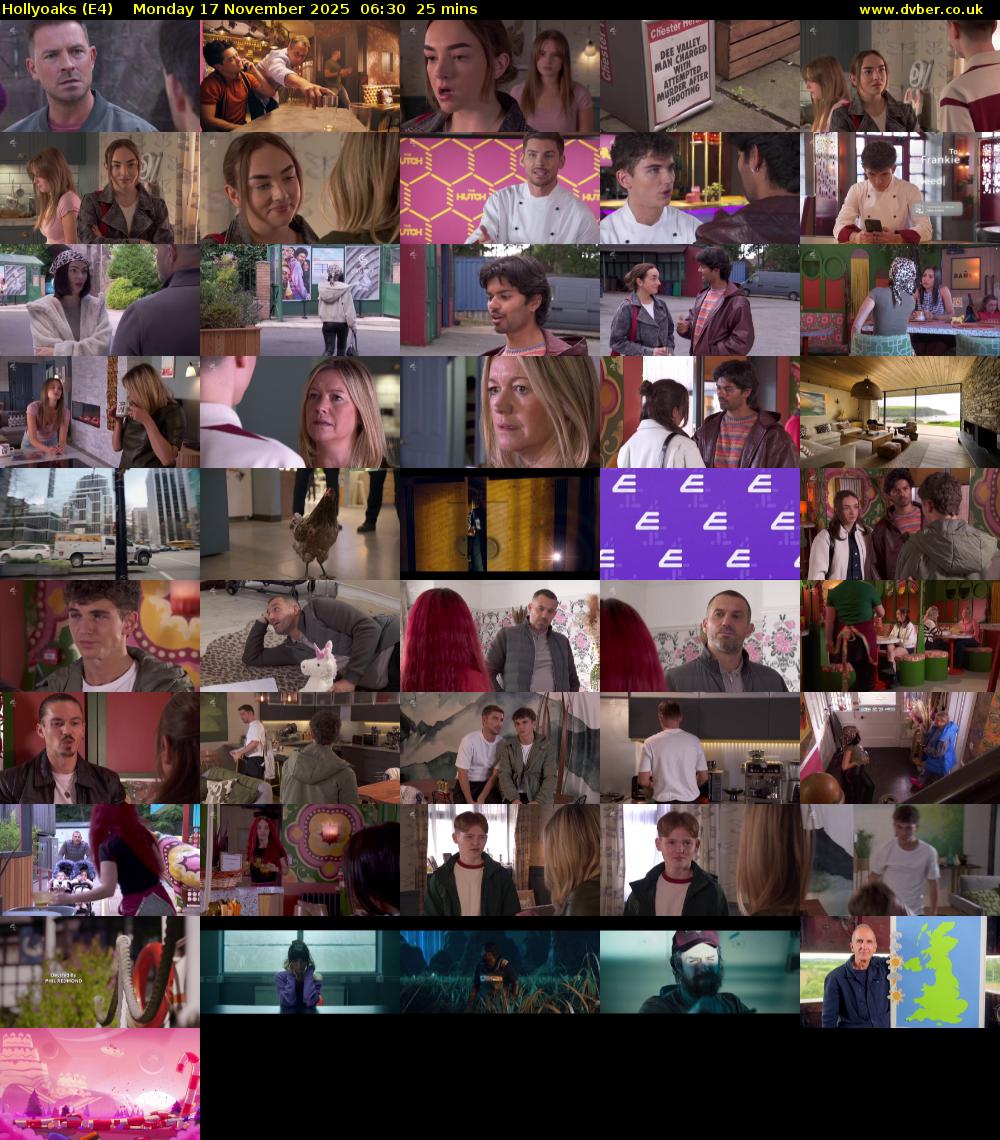 Hollyoaks (E4) Monday 17 November 2025 06:30 - 06:55