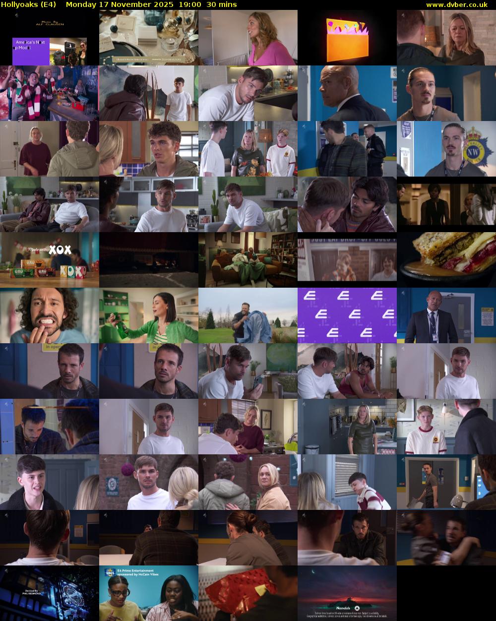 Hollyoaks (E4) Monday 17 November 2025 19:00 - 19:30