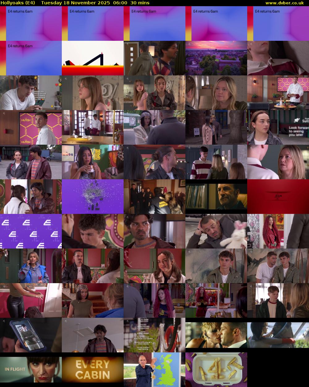 Hollyoaks (E4) Tuesday 18 November 2025 06:00 - 06:30