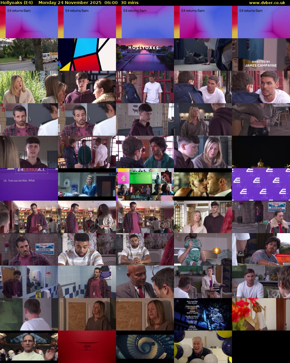 Hollyoaks (E4) Monday 24 November 2025 06:00 - 06:30