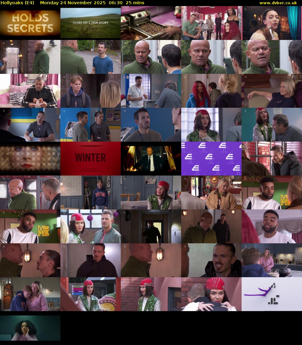 Hollyoaks (E4) Monday 24 November 2025 06:30 - 06:55