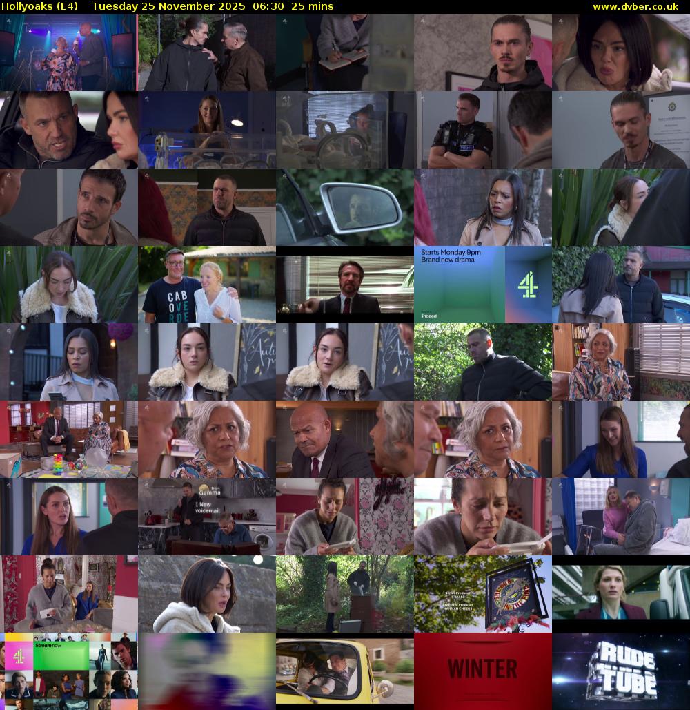 Hollyoaks (E4) Tuesday 25 November 2025 06:30 - 06:55