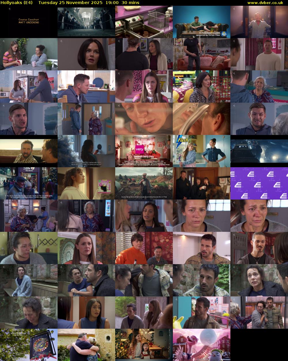Hollyoaks (E4) Tuesday 25 November 2025 19:00 - 19:30