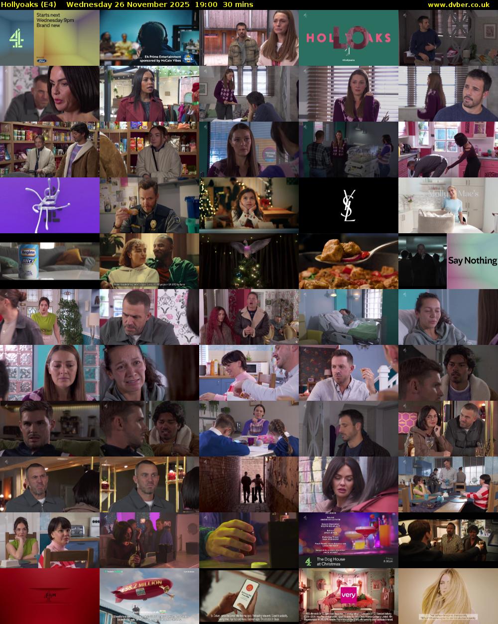 Hollyoaks (E4) Wednesday 26 November 2025 19:00 - 19:30