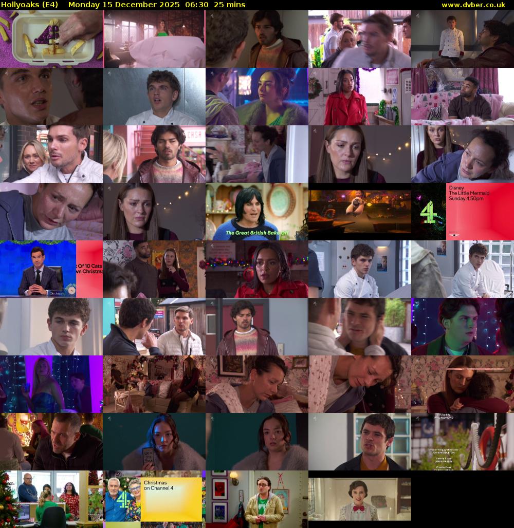 Hollyoaks (E4) Monday 15 December 2025 06:30 - 06:55