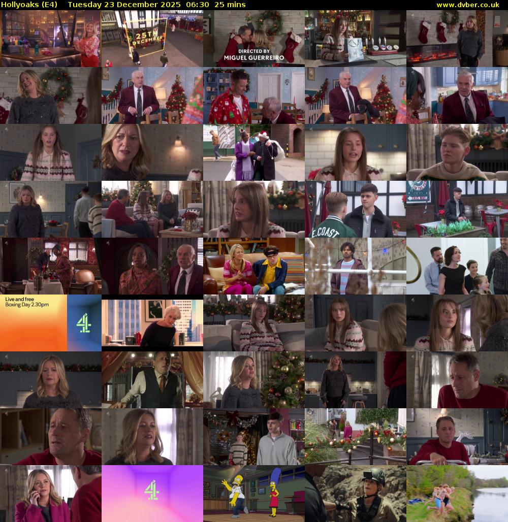 Hollyoaks (E4) Tuesday 23 December 2025 06:30 - 06:55