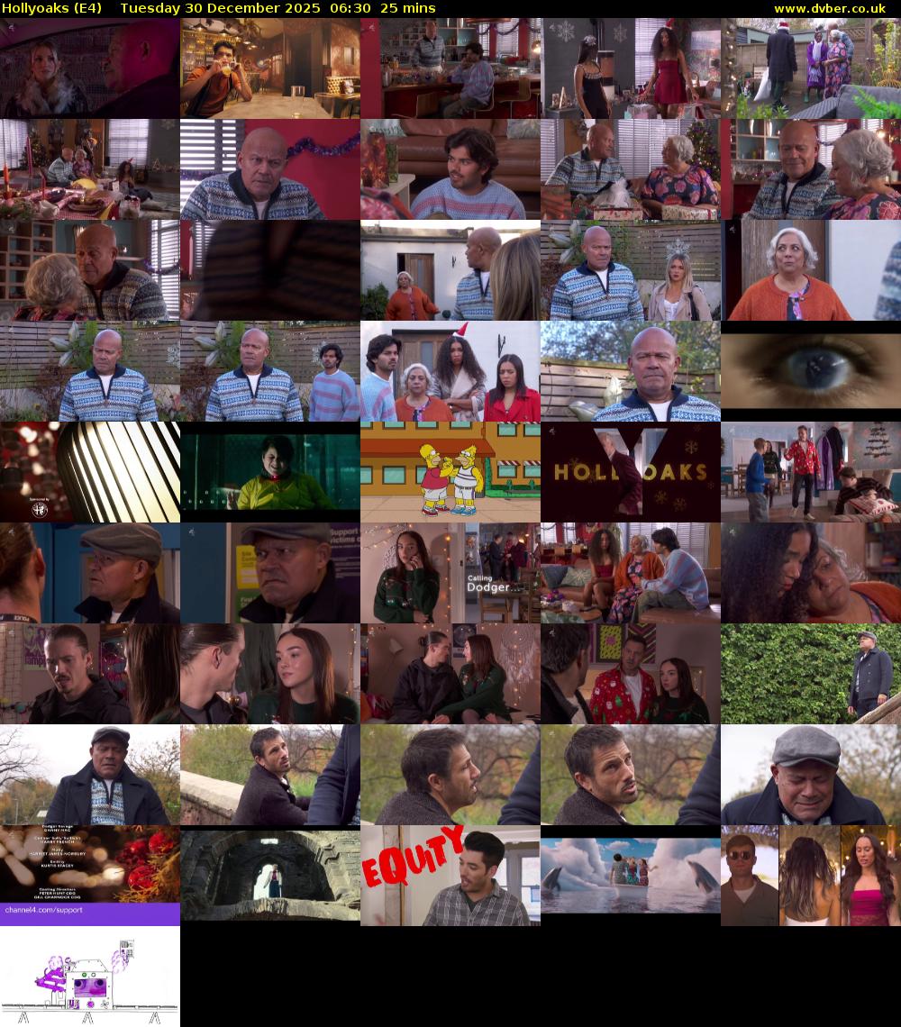 Hollyoaks (E4) Tuesday 30 December 2025 06:30 - 06:55
