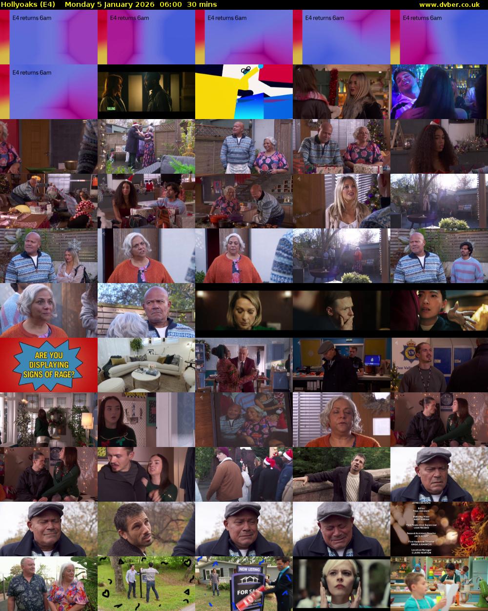 Hollyoaks (E4) Monday 5 January 2026 06:00 - 06:30