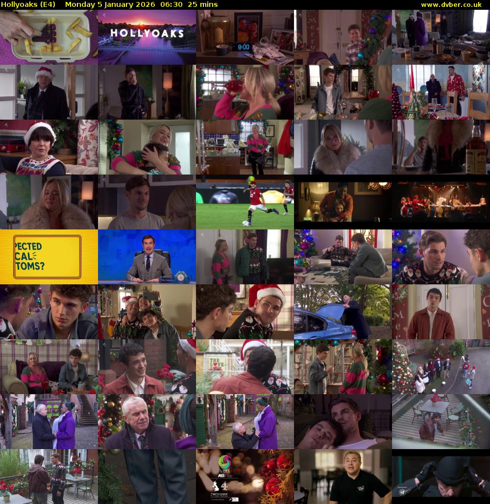 Hollyoaks (E4) Monday 5 January 2026 06:30 - 06:55