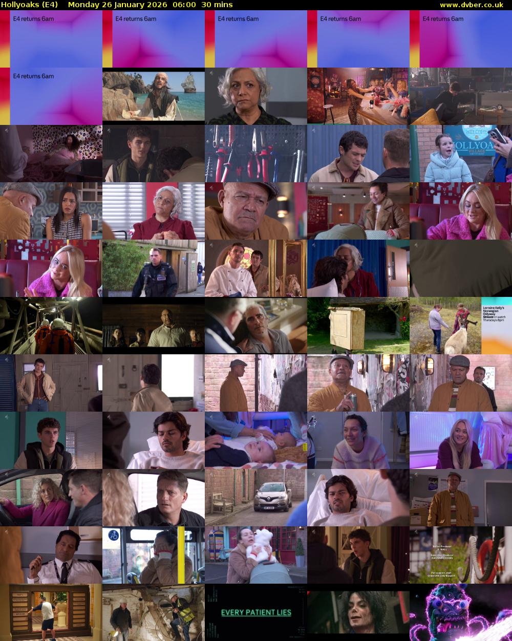 Hollyoaks (E4) Monday 26 January 2026 06:00 - 06:30
