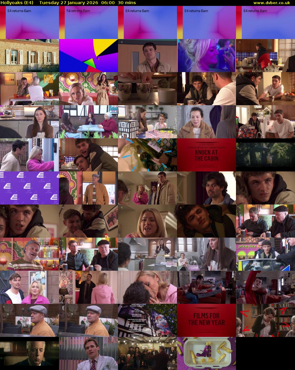 Hollyoaks (E4) Tuesday 27 January 2026 06:00 - 06:30