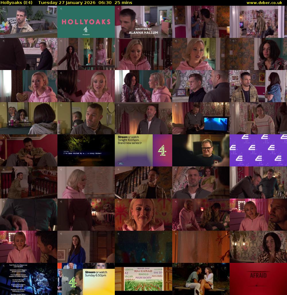Hollyoaks (E4) Tuesday 27 January 2026 06:30 - 06:55