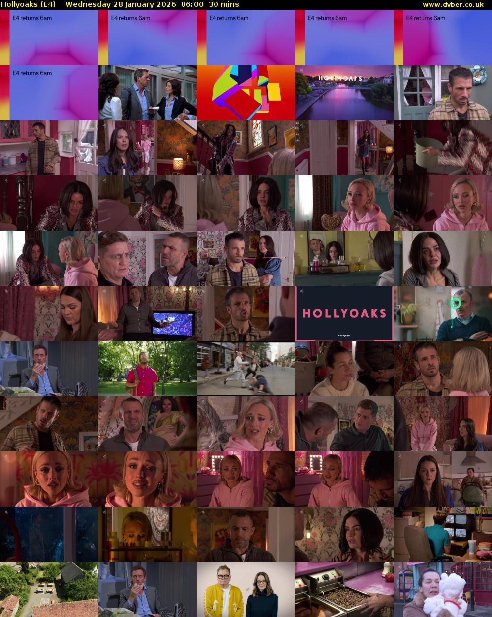 Hollyoaks (E4) Wednesday 28 January 2026 06:00 - 06:30