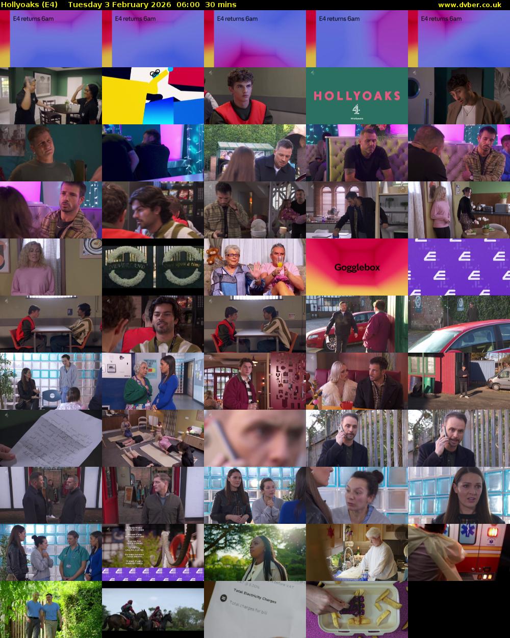 Hollyoaks (E4) Tuesday 3 February 2026 06:00 - 06:30