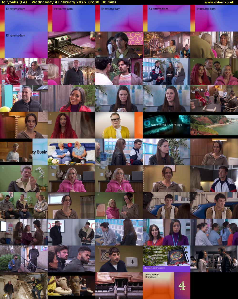 Hollyoaks (E4) Wednesday 4 February 2026 06:00 - 06:30