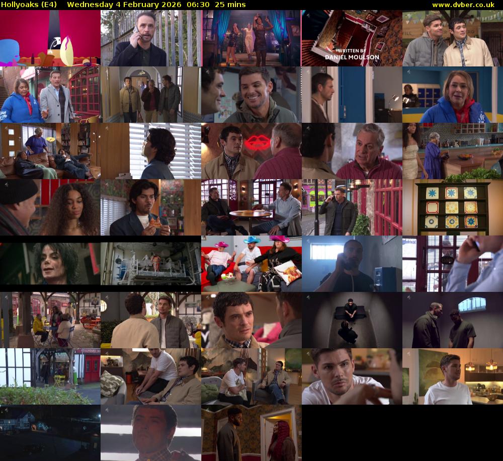 Hollyoaks (E4) Wednesday 4 February 2026 06:30 - 06:55