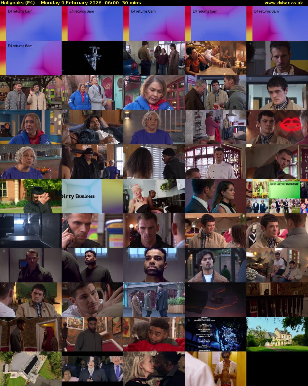 Hollyoaks (E4) Monday 9 February 2026 06:00 - 06:30