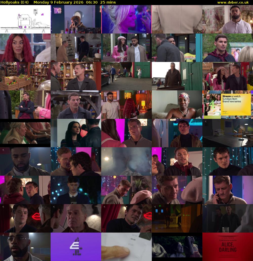 Hollyoaks (E4) Monday 9 February 2026 06:30 - 06:55