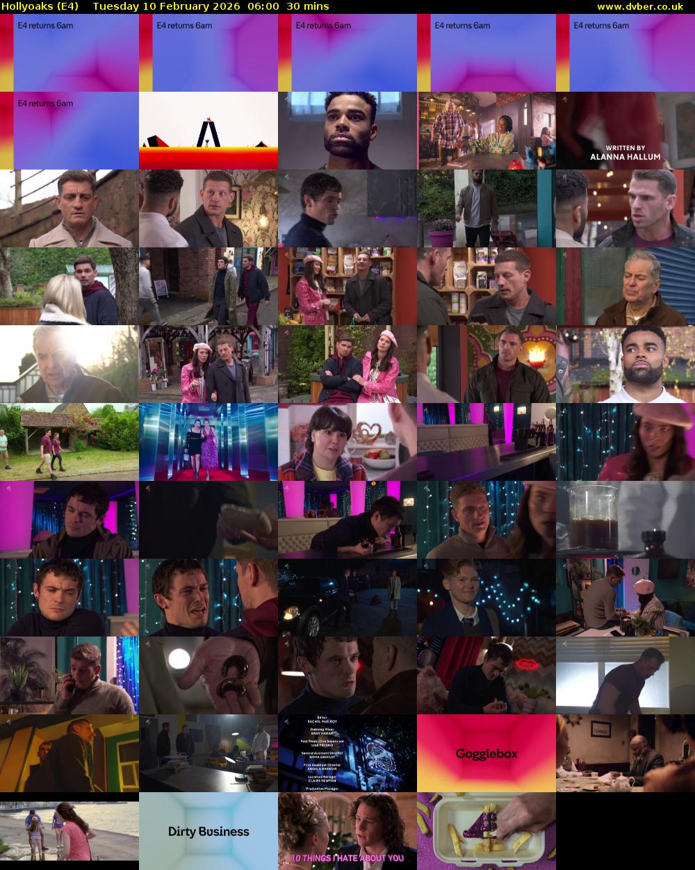 Hollyoaks (E4) Tuesday 10 February 2026 06:00 - 06:30