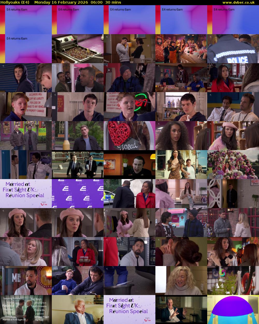 Hollyoaks (E4) Monday 16 February 2026 06:00 - 06:30