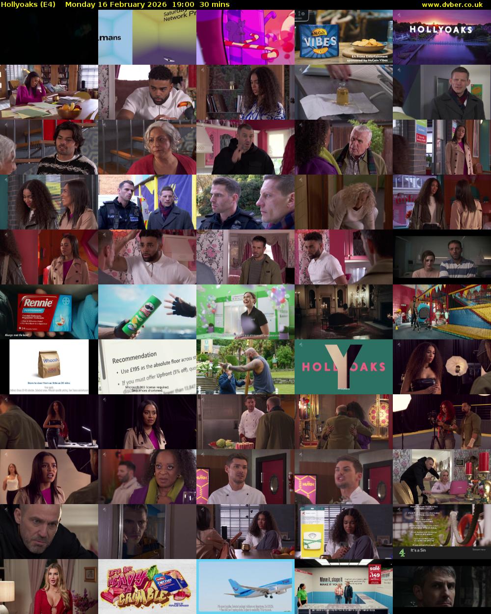Hollyoaks (E4) Monday 16 February 2026 19:00 - 19:30