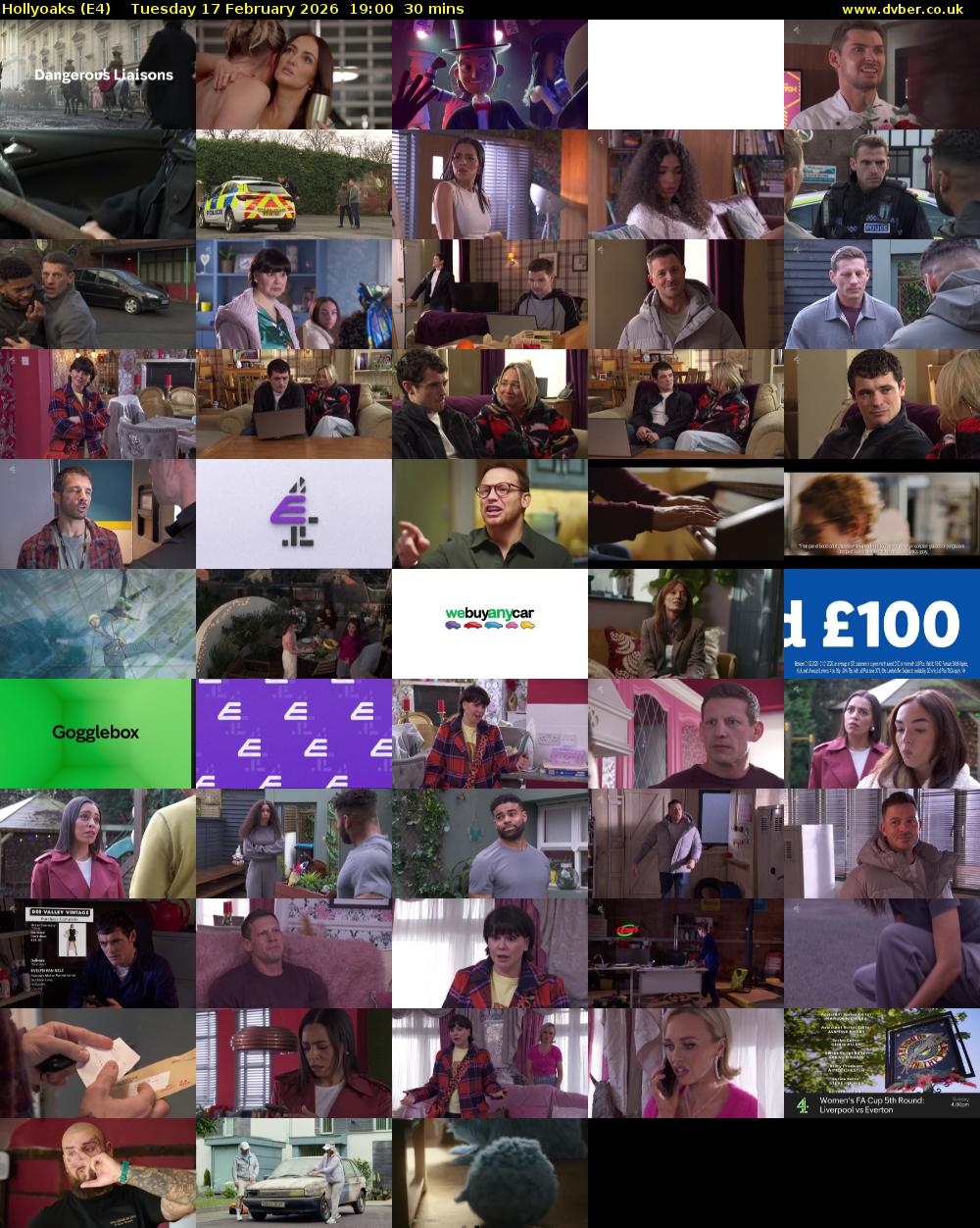 Hollyoaks (E4) Tuesday 17 February 2026 19:00 - 19:30