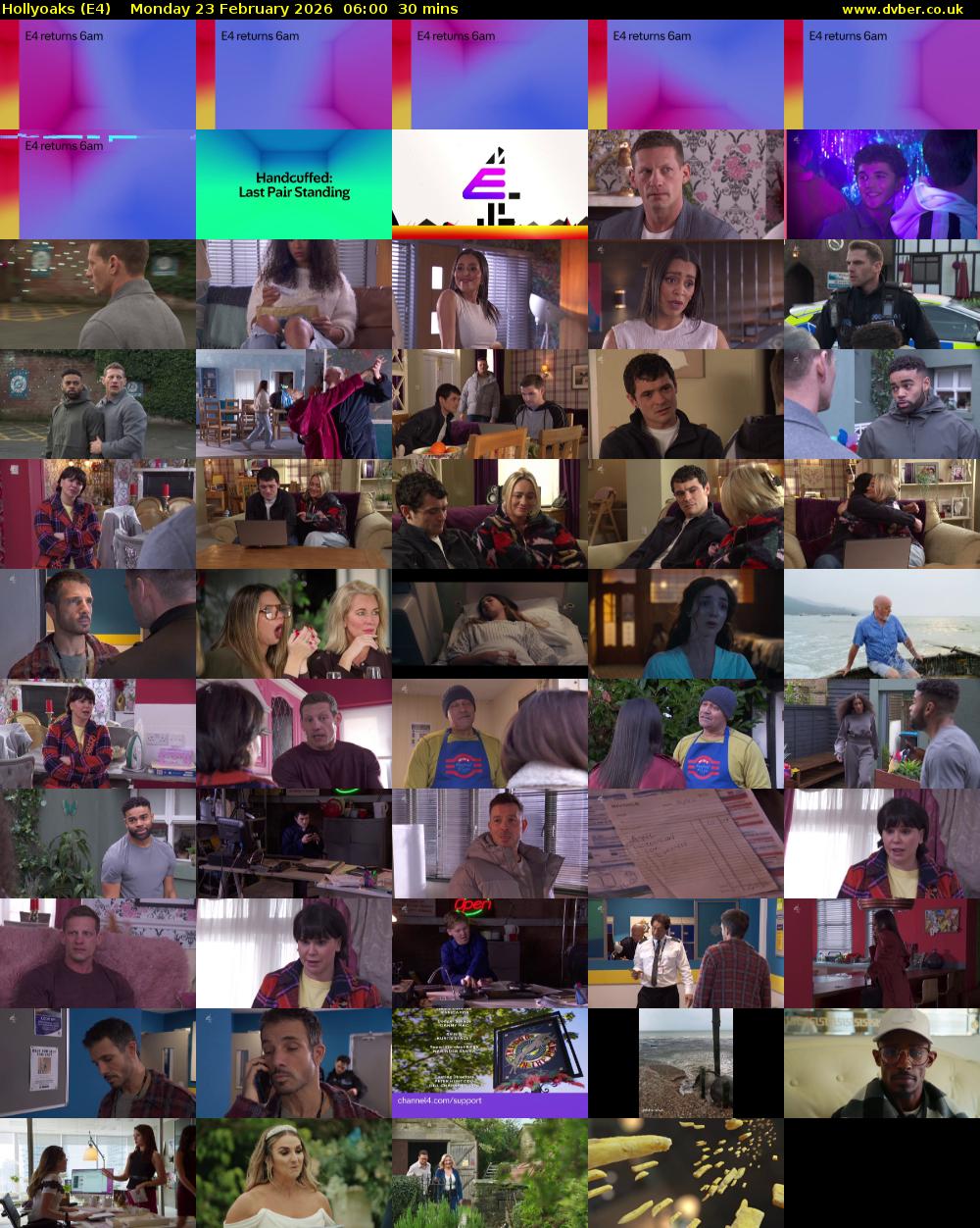 Hollyoaks (E4) Monday 23 February 2026 06:00 - 06:30