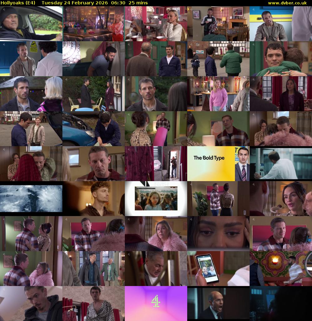 Hollyoaks (E4) Tuesday 24 February 2026 06:30 - 06:55