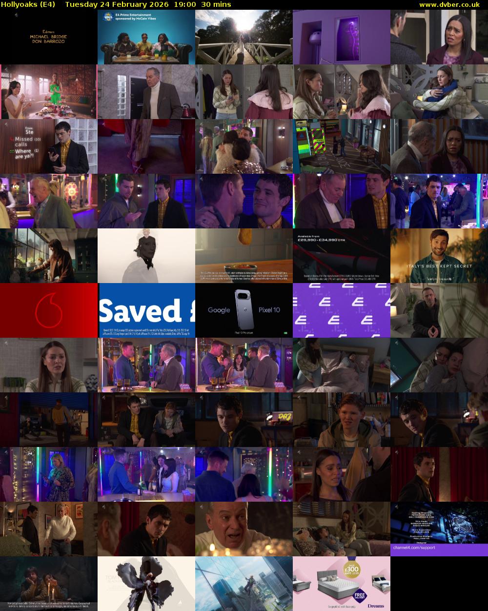 Hollyoaks (E4) Tuesday 24 February 2026 19:00 - 19:30