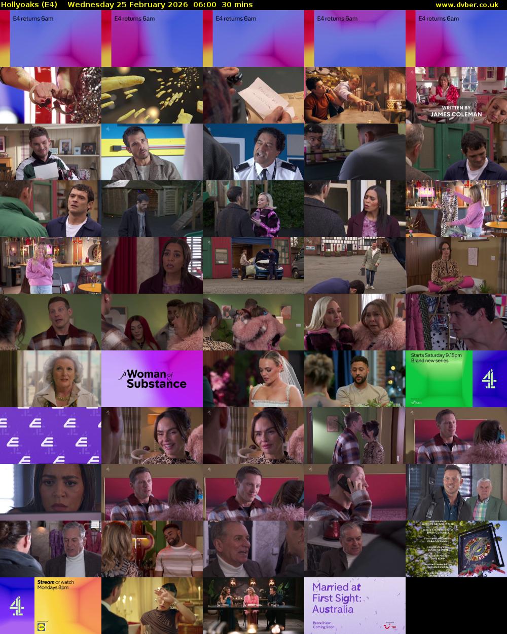 Hollyoaks (E4) Wednesday 25 February 2026 06:00 - 06:30