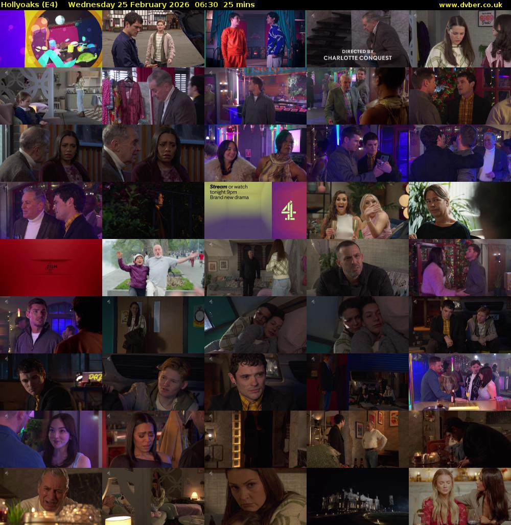 Hollyoaks (E4) Wednesday 25 February 2026 06:30 - 06:55