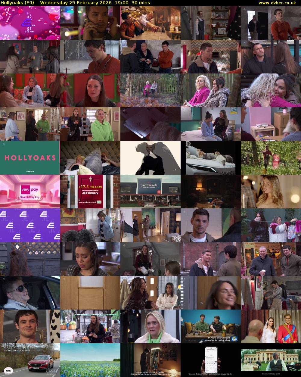 Hollyoaks (E4) Wednesday 25 February 2026 19:00 - 19:30