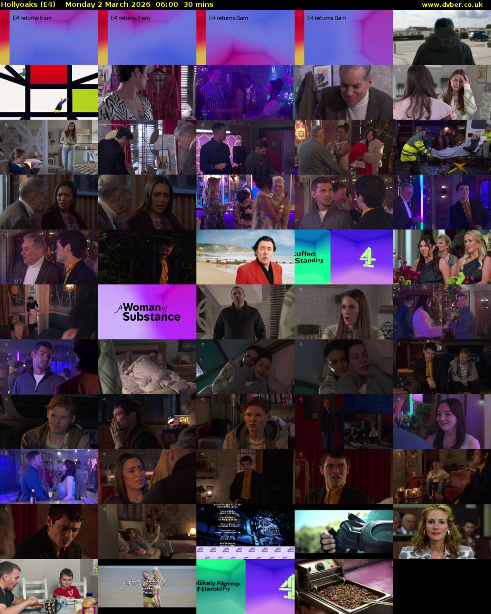 Hollyoaks (E4) Monday 2 March 2026 06:00 - 06:30