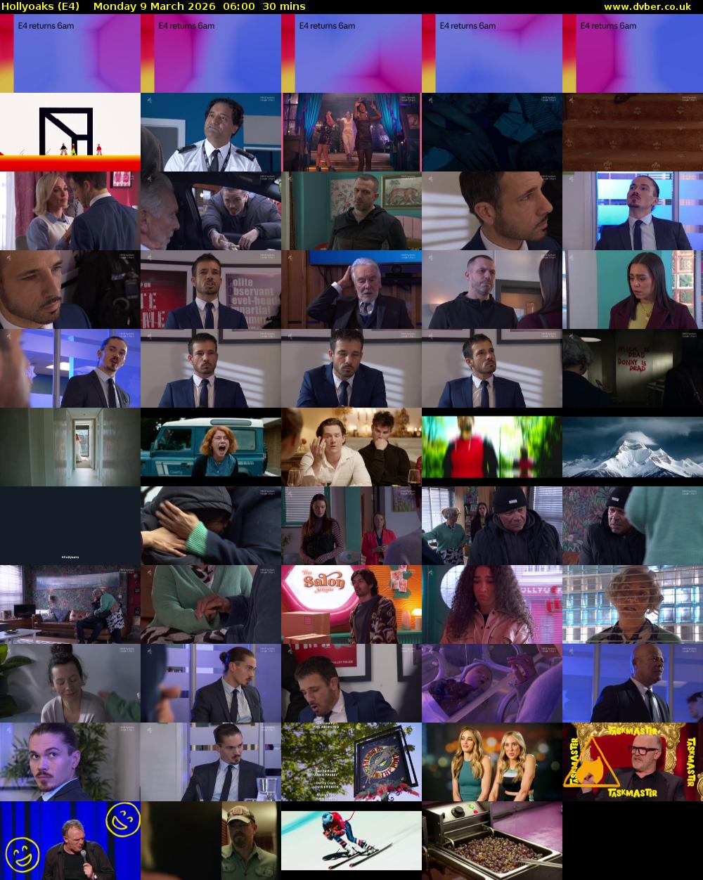 Hollyoaks (E4) Monday 9 March 2026 06:00 - 06:30