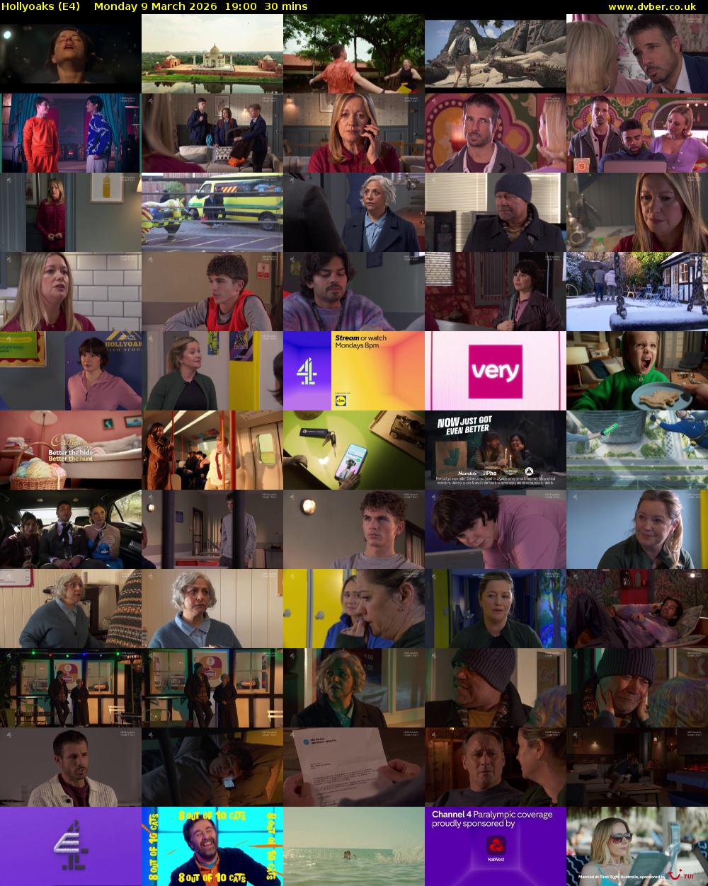Hollyoaks (E4) Monday 9 March 2026 19:00 - 19:30