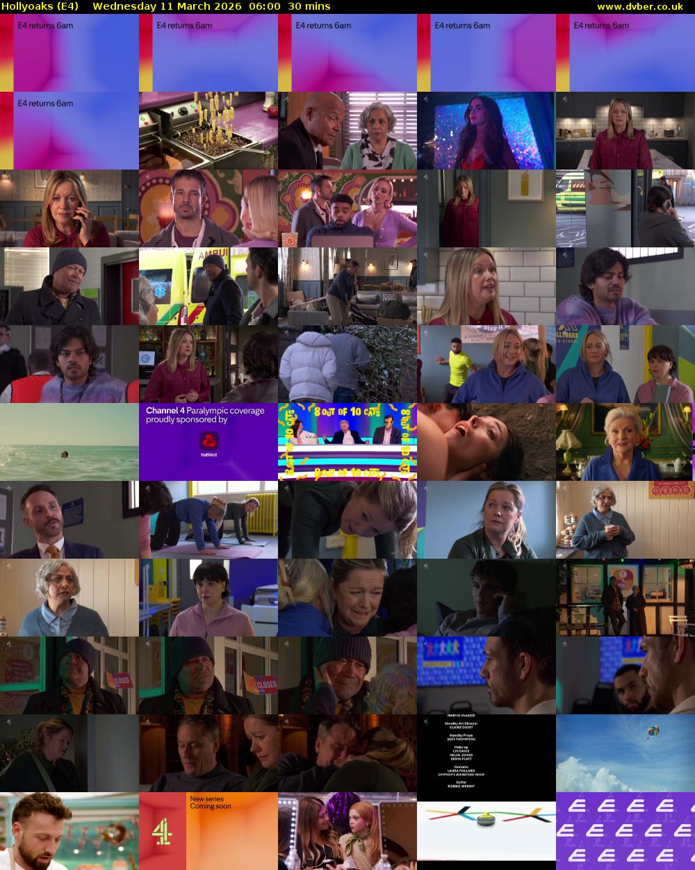 Hollyoaks (E4) Wednesday 11 March 2026 06:00 - 06:30