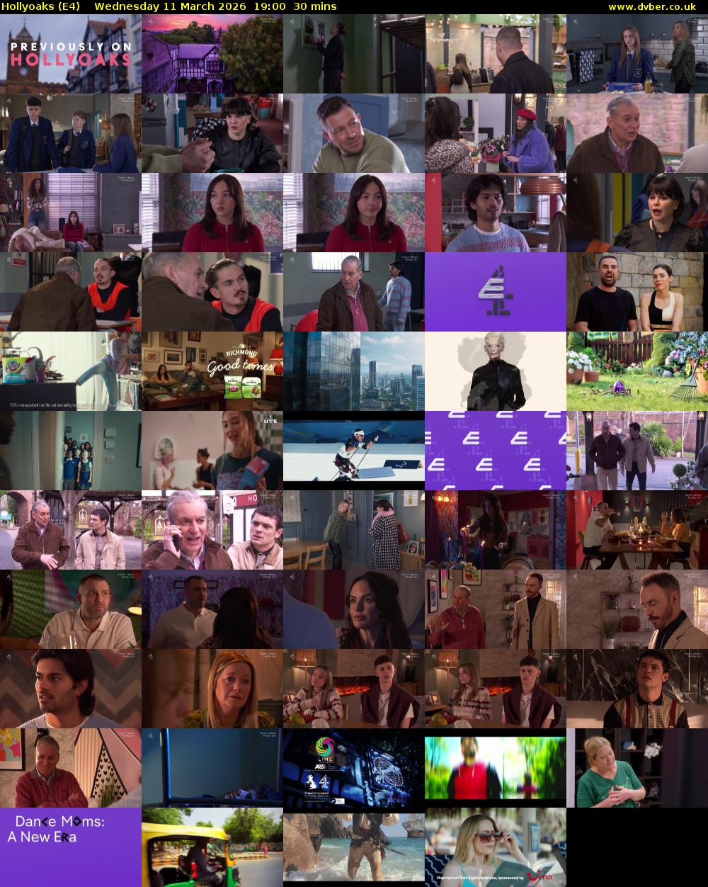 Hollyoaks (E4) Wednesday 11 March 2026 19:00 - 19:30