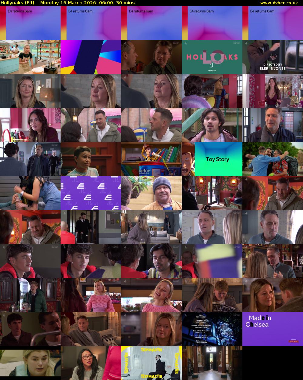 Hollyoaks (E4) Monday 16 March 2026 06:00 - 06:30