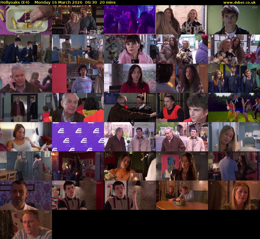 Hollyoaks (E4) Monday 16 March 2026 06:30 - 06:50