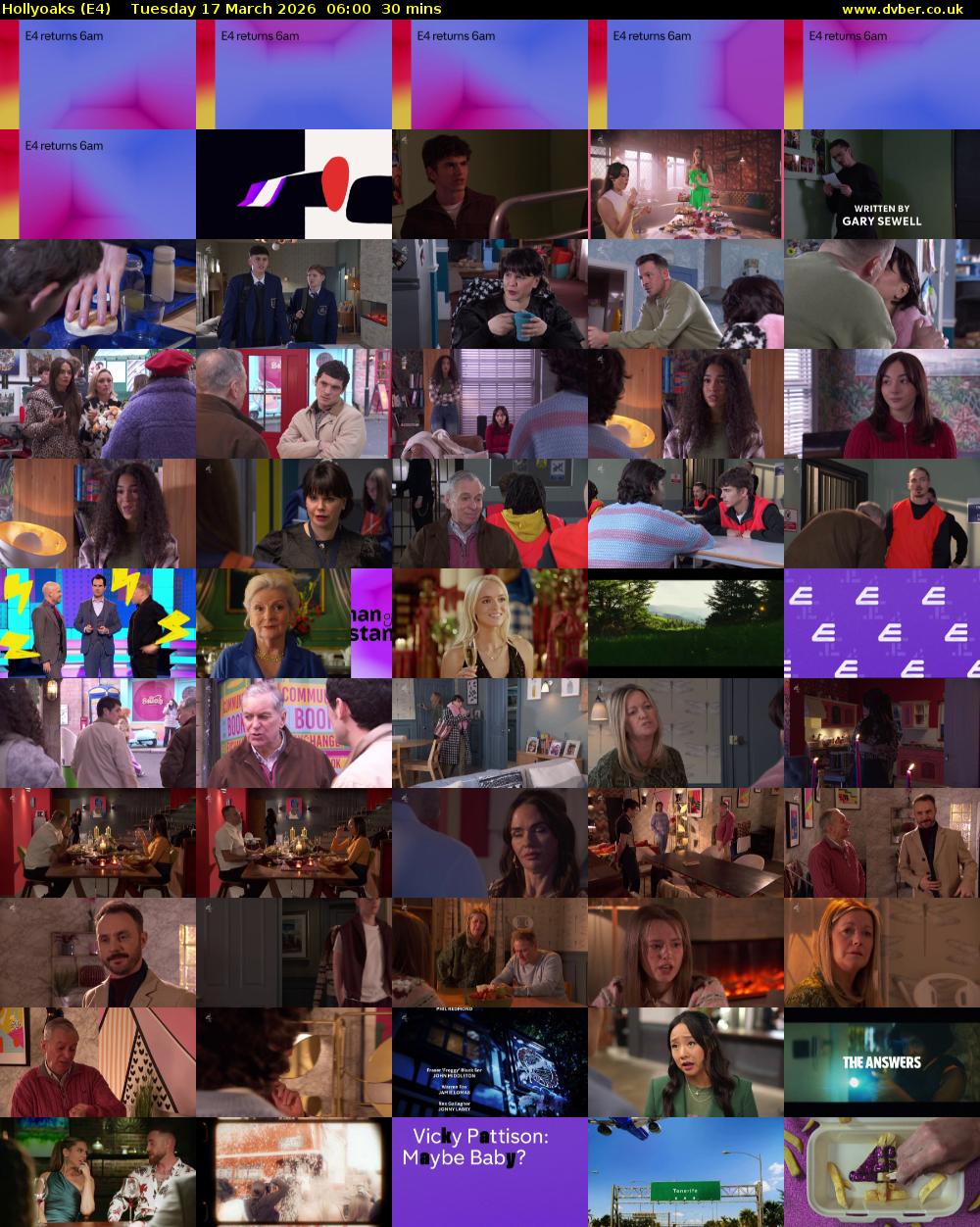 Hollyoaks (E4) Tuesday 17 March 2026 06:00 - 06:30