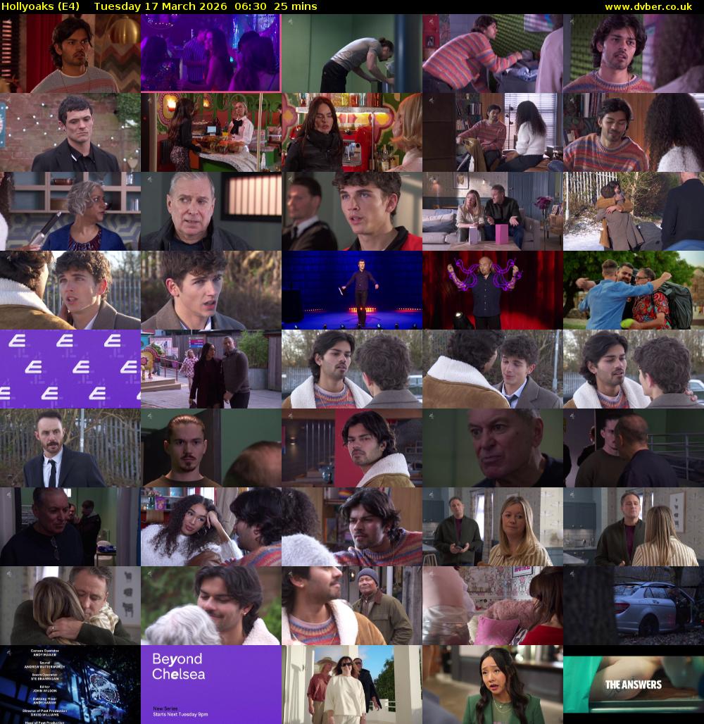 Hollyoaks (E4) Tuesday 17 March 2026 06:30 - 06:55
