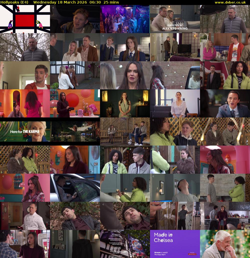 Hollyoaks (E4) Wednesday 18 March 2026 06:30 - 06:55