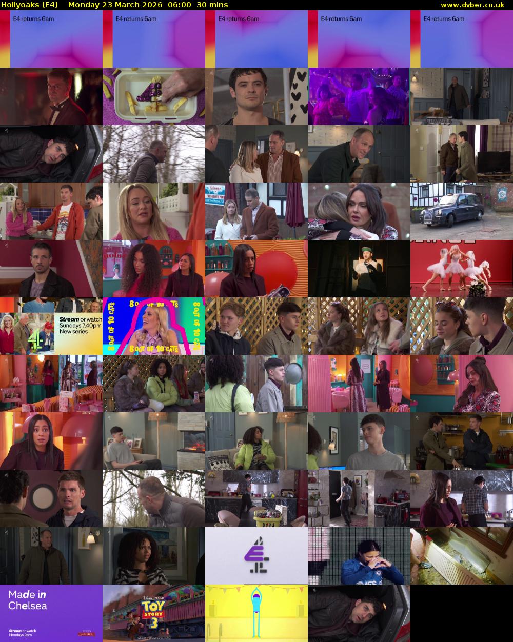 Hollyoaks (E4) Monday 23 March 2026 06:00 - 06:30